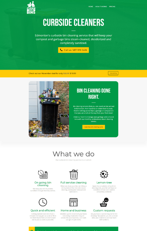 curbside cleaners website design